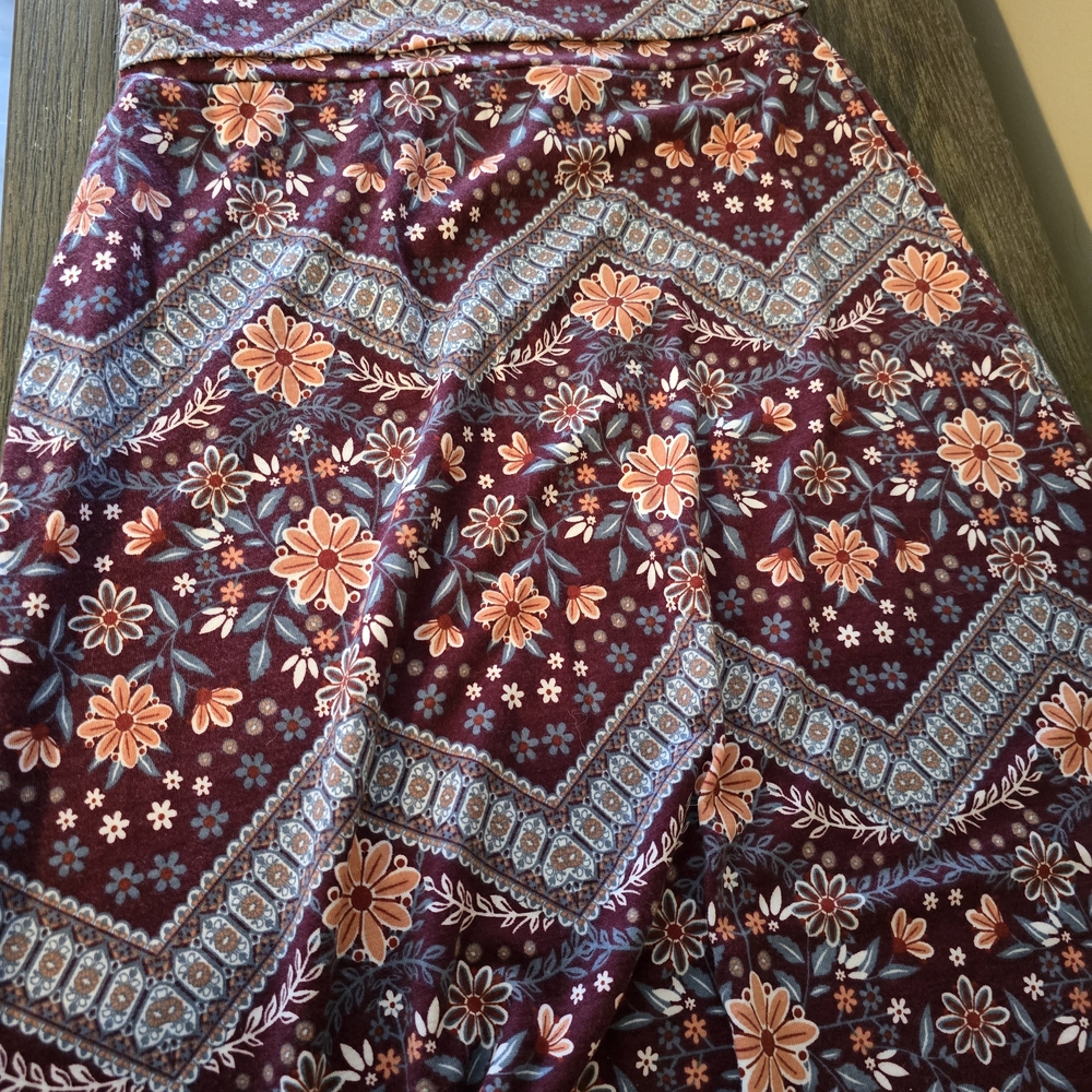 Joe B Floral Maxi Skirt - Burgundy and Orange